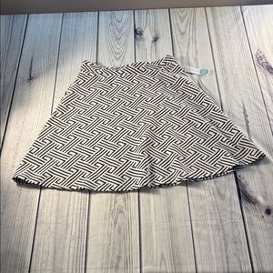 Papermoon x Stitch Fix Bailey Printed Swing Skirt Black & Off-White Women’s XL